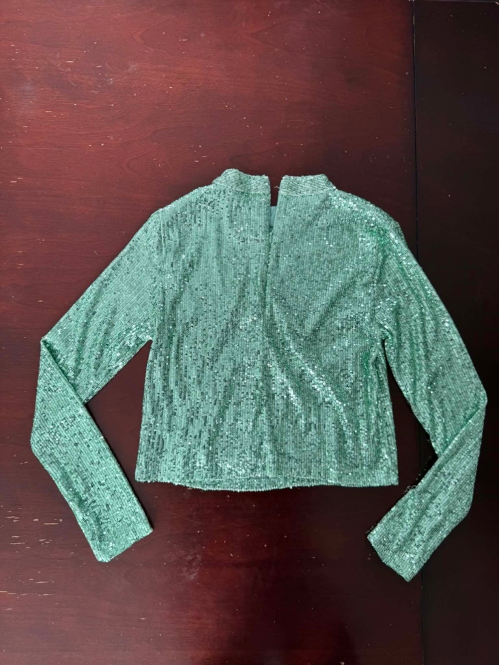 MNG Mango Mint Green Sequin Mermaid Festival Crop Top Burning Man Party Y2K - Picture 4 of 4